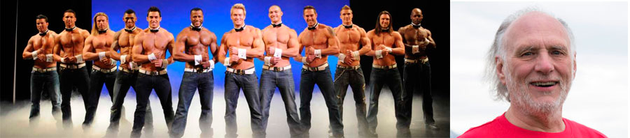 Chippendales og SV-politikeren Randolv Gryt. Gryt til høyre.