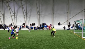Flotte forhold for fotball i SKS Arena på Fauske. Her fra turneringen 4. til 6. mars 2016